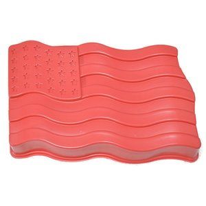 Vintage Jell-O Cool Whip American Flag 4th of July Kitchen Mold Red Plastic 12"